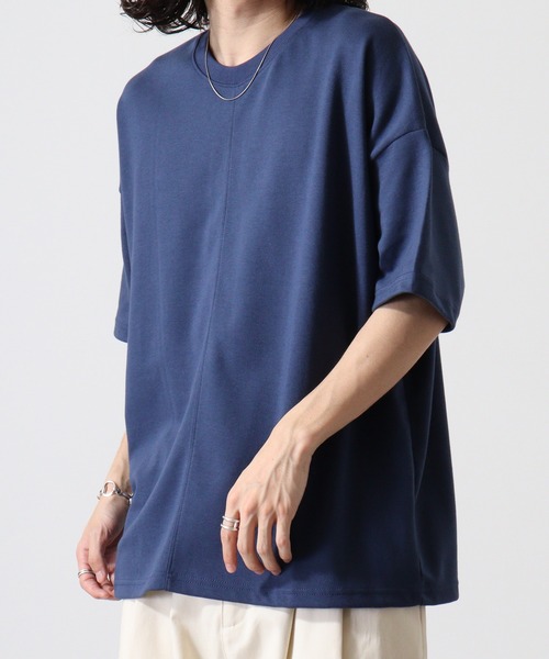 FUNALIVE(ファンアライブ)の「センターステッチ切替BIGTシャツ(Tシャツ/カットソー・メンズ・オレンジ/ネイビー/ホワイト/グリーン/スミクロ・FREE)」の17枚目の写真