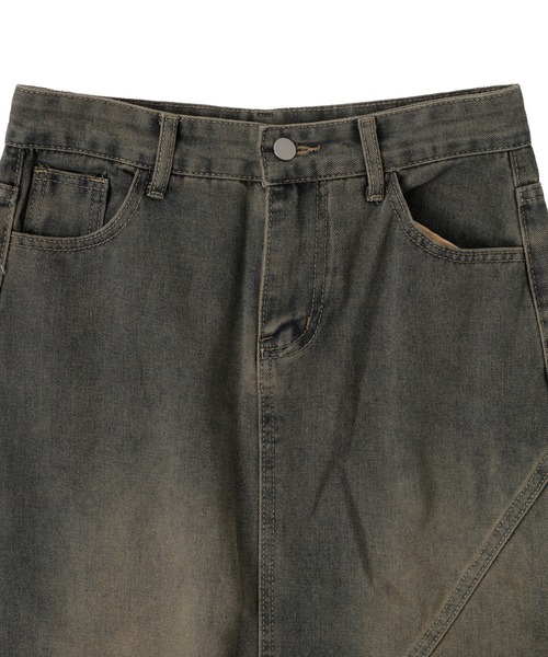 dispark（ディスパーク）の「DISPARK/斜め切替ダメージヘムロングスカート（デニムスカート・レディース・ブルー系1・FREE）」の8枚目の写真