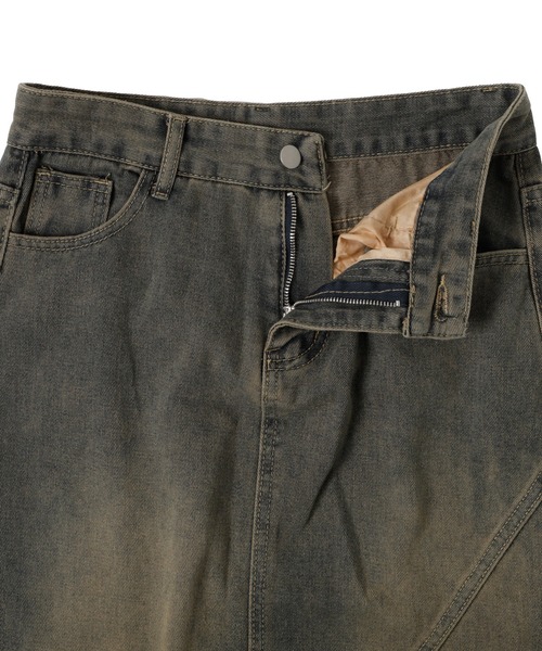 dispark（ディスパーク）の「DISPARK/斜め切替ダメージヘムロングスカート（デニムスカート・レディース・ブルー系1・FREE）」の9枚目の写真