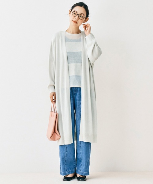 and myera（アンド マイラ）の「ａｎｄ　ｍｙｅｒａ　透けるサマーニットカーディガン（カーディガン/ボレロ・レディース・カーキ/アイボリー・MEDIUM/LARGE/X-LARGE/SMALL）」の10枚目の写真