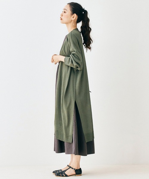 and myera（アンド マイラ）の「ａｎｄ　ｍｙｅｒａ　透けるサマーニットカーディガン（カーディガン/ボレロ・レディース・カーキ/アイボリー・MEDIUM/LARGE/X-LARGE/SMALL）」の14枚目の写真