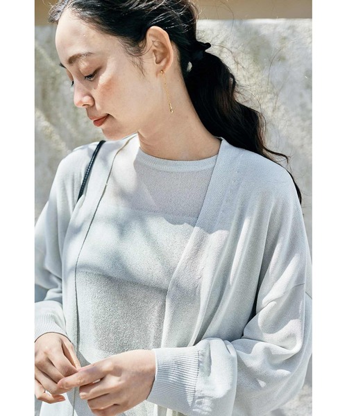 and myera（アンド マイラ）の「ａｎｄ　ｍｙｅｒａ　透けるサマーニットカーディガン（カーディガン/ボレロ・レディース・カーキ/アイボリー・MEDIUM/LARGE/X-LARGE/SMALL）」の19枚目の写真