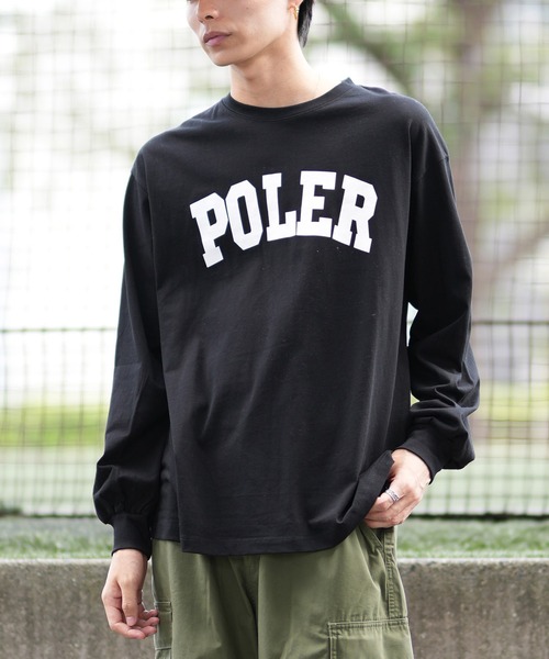POLER/ポーラー ロンTee オーバーサイズ カレッジ風 ユニ