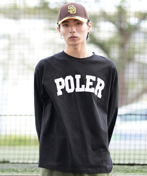 POLER/ポーラー ロンTee オーバーサイズ カレッジ風 ユニ