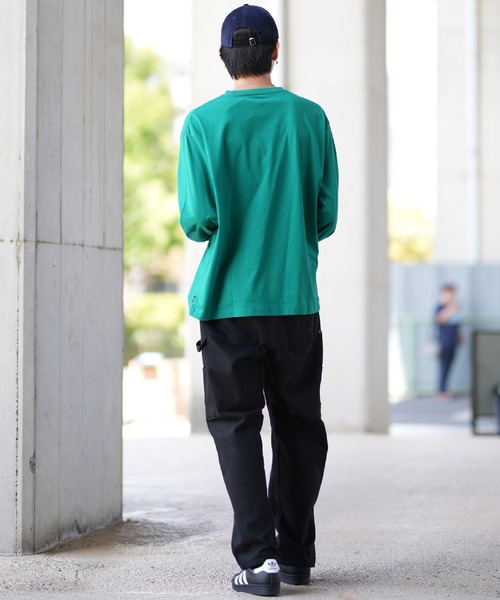 POLeR ポーラーアウトドアスタッフ■送料込■デニム染 エルボーパッチ Tシャツ■紺 L■ロンT サーフィン キャンプ ネイタル パタゴニア POLER/ポーラー ロンTee オーバーサイズ カレッジ風 ユニ
