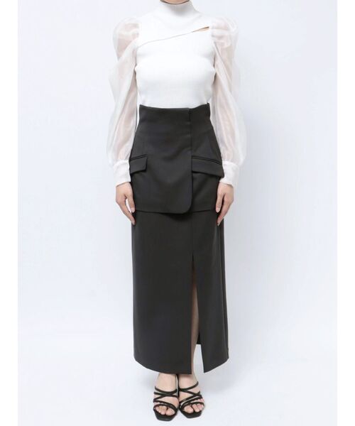 MERCURYDUO(マーキュリーデュオ)の「ドッキングスリットスカート(スカート・レディース・チャコールグレー/イエロー・SMALL/MEDIUM)」の15枚目の写真