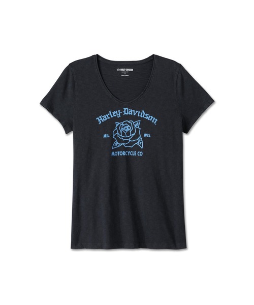 ユナイテッドVネックローズバッドTシャツ（Tシャツ/カットソー）｜Harley-Davidson（ハーレーダビッドソン）