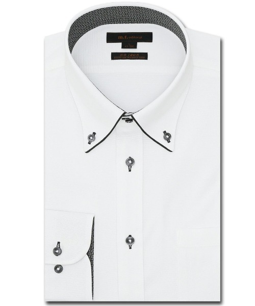 m.f.エディトリアル メンズ ノーアイロンストレッチ ドゥエボタンダウン ビジネスドレス長袖ニットシャツ（ビジネスシャツ）｜m.f.editorial（エムエフエディトリアル） 5,646円