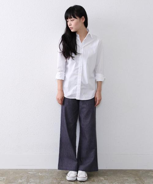 coen（コーエン）の「ブロードソリッドスリムワイヤーシャツ◆（シャツ/ブラウス・レディース・ホワイト/ロイヤルブルー・LARGE/SMALL/MEDIUM）」の9枚目の写真