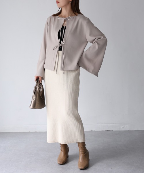 Riberry（リベリー）の「バックスリットニットタイトスカート（スカート・レディース・ブラック/チャコールグレー/アイボリー/ブラウン/カーキ・FREE）」の20枚目の写真