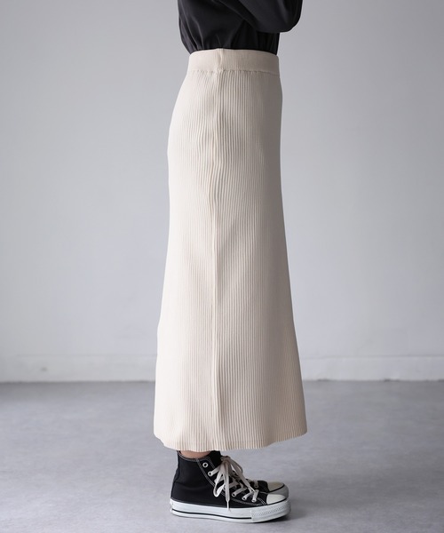 Riberry（リベリー）の「バックスリットニットタイトスカート（スカート・レディース・ブラック/チャコールグレー/アイボリー/ブラウン/カーキ・FREE）」の13枚目の写真