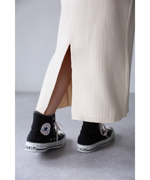 Riberry（リベリー）の「バックスリットニットタイトスカート（スカート・レディース・ブラック/チャコールグレー/アイボリー/ブラウン/カーキ・FREE）」の7枚目の写真