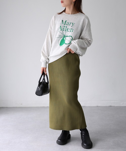 Riberry（リベリー）の「バックスリットニットタイトスカート（スカート・レディース・ブラック/チャコールグレー/アイボリー/ブラウン/カーキ・FREE）」の8枚目の写真