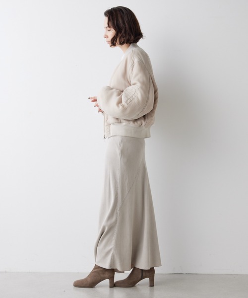 Whim Gazette(ウィムガゼット)の「ガーメントダイMA-1(MA-1・レディース・カーキ/ベージュ・FREE)」の15枚目の写真