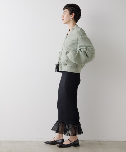 Whim Gazette(ウィムガゼット)の「ガーメントダイMA-1(MA-1・レディース・カーキ/ベージュ・FREE)」の6枚目の写真