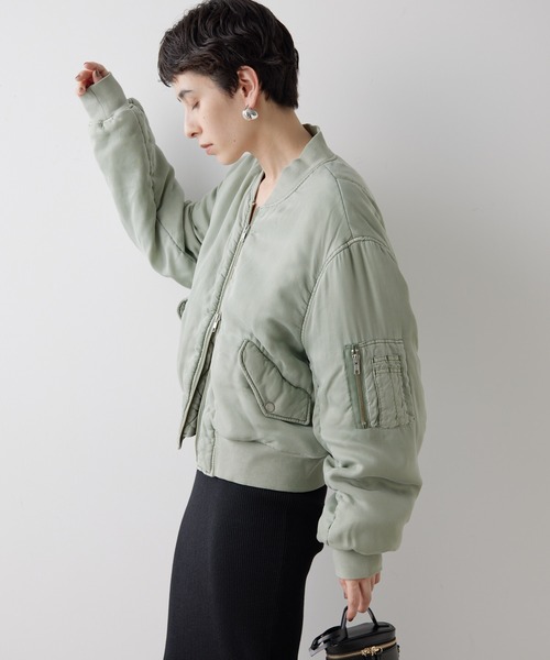 Whim Gazette(ウィムガゼット)の「ガーメントダイMA-1(MA-1・レディース・カーキ/ベージュ・FREE)」の5枚目の写真
