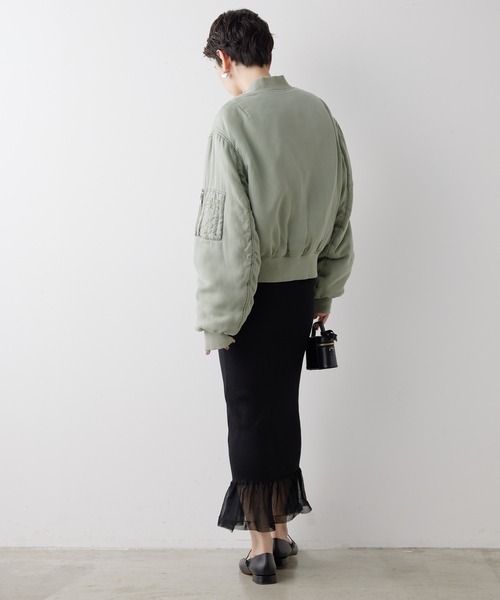 Whim Gazette(ウィムガゼット)の「ガーメントダイMA-1(MA-1・レディース・カーキ/ベージュ・FREE)」の7枚目の写真