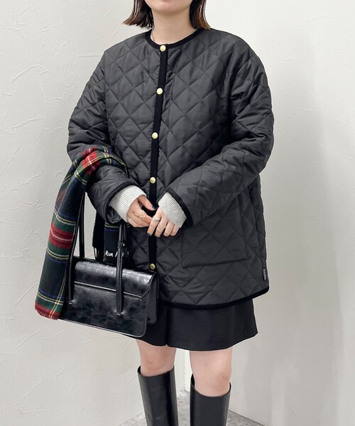 Traditional Weatherwear(トラディショナルウェザーウェア)の「【別注】【Traditional Weatherwear/トラディショナル ウェザーウェア】ARKLEY MIDDLE A-LINE コート(ブルゾン・レディース・ネイビー/ブラック・34/32)」の19枚目の写真