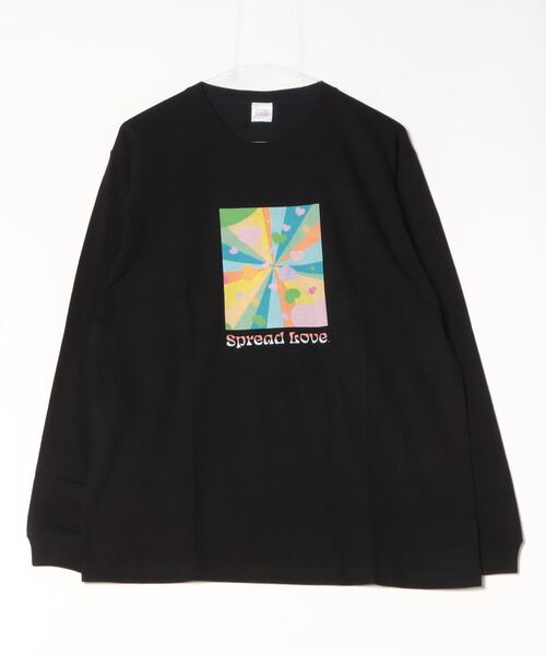 INNOCENT(イノセント)の「『Spread Love』オリジナルプリント L/S T(Tシャツ/カットソー・レディース・ブラック/ホワイト・MEDIUM/LARGE)」の1枚目の写真