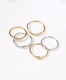 Flowering（フラワーリング）の「【5個セット】フェミニンデザイン/レイヤードリング（リング）」