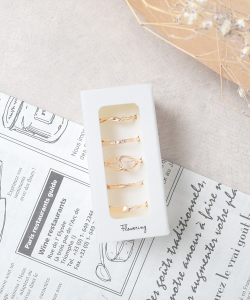 5個セット】フェミニンデザイン/レイヤードリング（リング