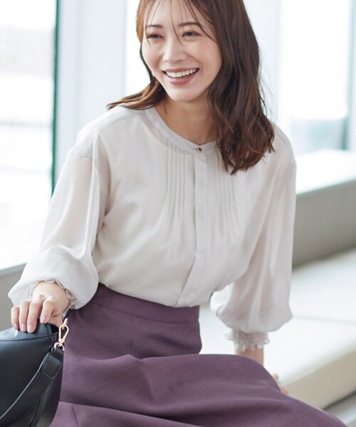 【セール】【接触冷感／洗える】ピンタックシアーブラウス（シャツ/ブラウス）｜Reflect（リフレクト）