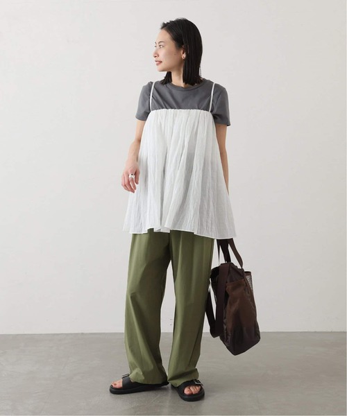 JOURNAL STANDARD（ジャーナルスタンダード）の「《WEB限定追加5》【接触冷感/防しわ/洗える/撥水】ナイロンストレッチワイドパンツ（その他パンツ・レディース・ブラック/カーキ・34/36/38/40）」の3枚目の写真