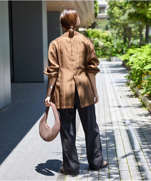 JOURNAL STANDARD（ジャーナルスタンダード）の「《WEB限定追加5》【接触冷感/防しわ/洗える/撥水】ナイロンストレッチワイドパンツ（その他パンツ・レディース・ブラック/カーキ・34/36/38/40）」の4枚目の写真