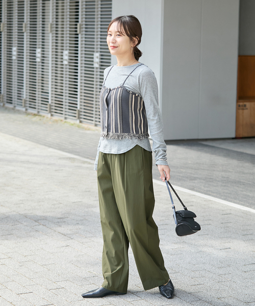 JOURNAL STANDARD（ジャーナルスタンダード）の「《WEB限定追加5》【接触冷感/防しわ/洗える/撥水】ナイロンストレッチワイドパンツ（その他パンツ・レディース・ブラック/カーキ・34/36/38/40）」の21枚目の写真