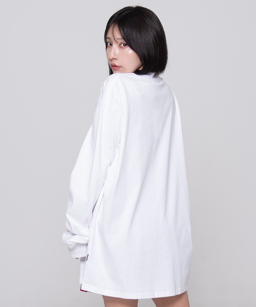 OY(オーワイ)の「『OY/オーワイ』 CARRIAGE LONG SLEEVE/キャリッジ ロングスリーブ(Tシャツ/カットソー・レディース・ホワイト/ブラック・L/M/S)」の3枚目の写真