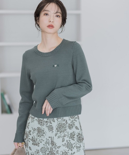 【セール】ロゴハートシシュウニット146896（ニット/セーター）｜Andemiu（アンデミュウ）