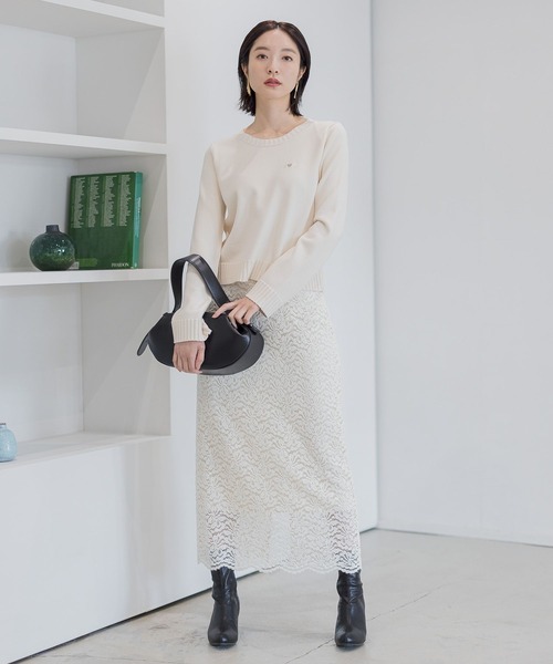 ニット セーター ロゴハートシシュウニット146896 レディース BEAMS HEART ニット セーター / ドット ジャカード レディース