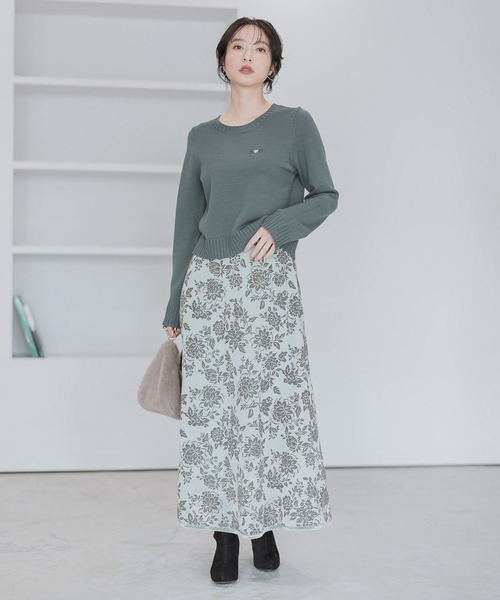 ニット セーター ロゴハートシシュウニット146896 レディース Andemiu ニット セーター ロゴハートシシュウニット146896