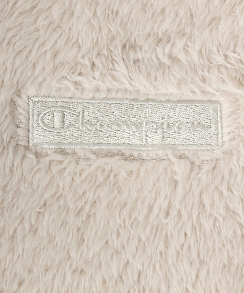 Champion(チャンピオン)の「Champion(チャンピオン)ワンポイントロゴ刺繍シェルパフリースノーカラージャケット レディース/ボアブルゾン(ノーカラージャケット・レディース・ブラック/グレイッシュベージュ・L/M)」の10枚目の写真