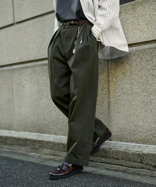 Bleme（ブレム）の「ヘビーツイル ワイドストレート ダブルインタック グルカチノパンツ / ヴィンテージ加工 グルカデニムパンツ（デニムパンツ・メンズ・ブラック/カーキ/グレー/ベージュ/ブラウン/オフホワイト/ブルー/ブラック系/ブルー系・XL/S/M/L）」の22枚目の写真