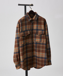 ABAHOUSE | 【シャギー素材】ネルチェック オーバーサイズ CPOシャツ /シャツブルゾン(ブルゾン)