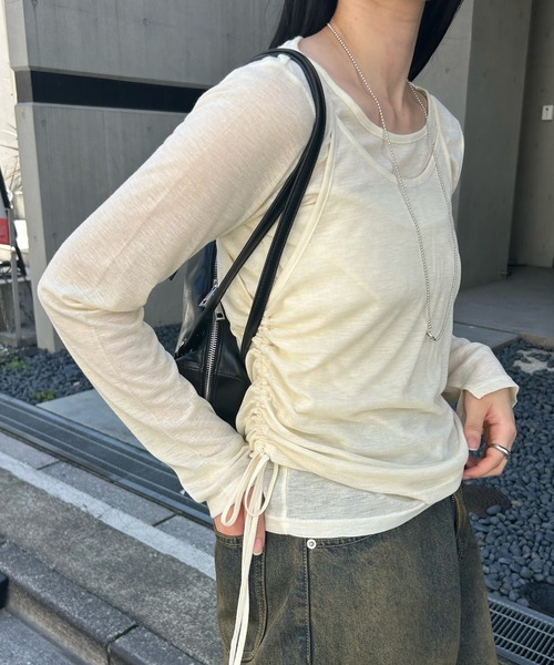 【セール】シアーキャミSETプルオーバー（Tシャツ/カットソー）｜mystic（ミスティック）