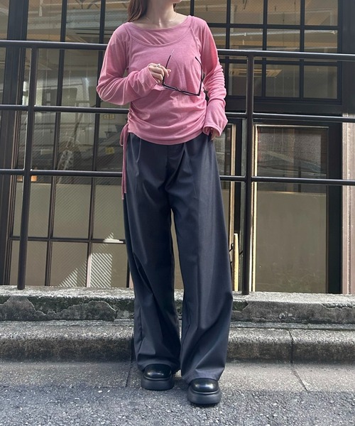 【セール】シアーキャミSETプルオーバー（Tシャツ/カットソー）｜mystic（ミスティック）