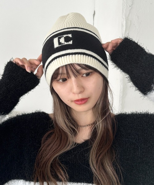 黒 ニットビーニー ロゴ付き TOKYO 23 ニット帽 ニットキャップ x NBA Logo Beanie