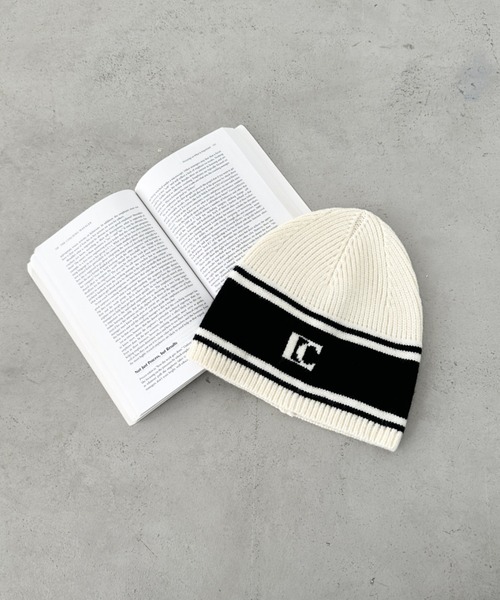 CLEA（クレア）の「モノトーンロゴビーニー（ニットキャップ/ビーニー・レディース・ホワイト/ブラック・FREE）」の9枚目の写真