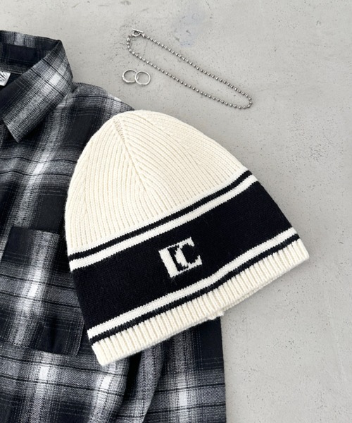 CLEA（クレア）の「モノトーンロゴビーニー（ニットキャップ/ビーニー・レディース・ホワイト/ブラック・FREE）」の8枚目の写真