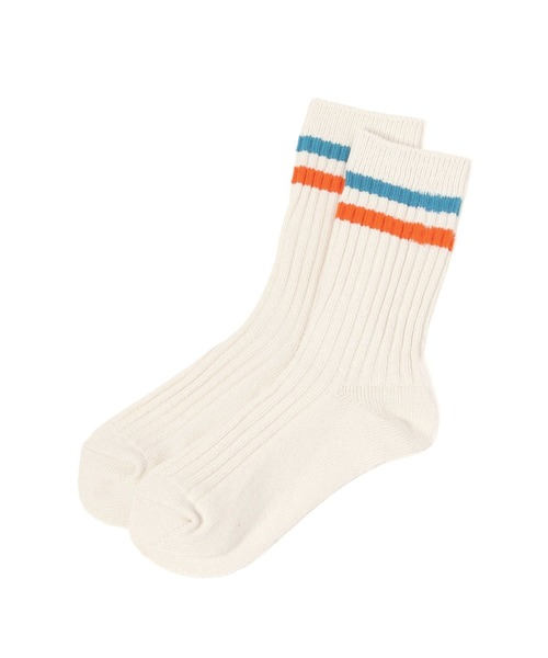 LEPSIM(レプシィム)の「【Healthknit/ヘルスニット】ラインソックス 132008(ソックス/靴下・レディース・アイボリー/ブラック/グレー/オフホワイト/ホワイト系その他/ホワイト系その他2・ONE SIZE)」の4枚目の写真