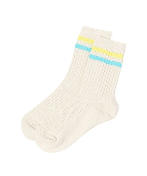 LEPSIM(レプシィム)の「【Healthknit/ヘルスニット】ラインソックス 132008(ソックス/靴下・レディース・アイボリー/ブラック/グレー/オフホワイト/ホワイト系その他/ホワイト系その他2・ONE SIZE)」の5枚目の写真