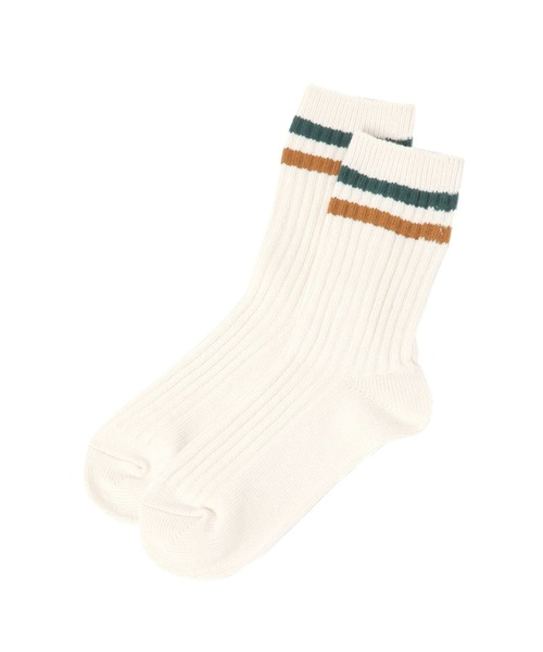 LEPSIM(レプシィム)の「【Healthknit/ヘルスニット】ラインソックス 132008(ソックス/靴下・レディース・アイボリー/ブラック/グレー/オフホワイト/ホワイト系その他/ホワイト系その他2・ONE SIZE)」の3枚目の写真
