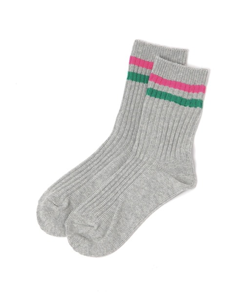 LEPSIM(レプシィム)の「【Healthknit/ヘルスニット】ラインソックス 132008(ソックス/靴下・レディース・アイボリー/ブラック/グレー/オフホワイト/ホワイト系その他/ホワイト系その他2・ONE SIZE)」の9枚目の写真