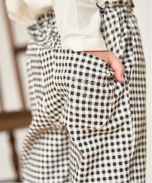 petit main（プティマイン）の「【スマイル/リンク】リボン刺しゅうロングパンツ(キッズサイズ)（その他パンツ・キッズ・ブルー/ブラック/マルチ/ピンク/キナリ/ラベンダー・80ｃｍ/90cm/100cm/110cm/120cm/130cm）」の8枚目の写真