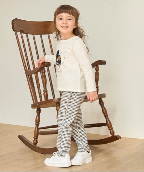 petit main（プティマイン）の「【スマイル/リンク】リボン刺しゅうロングパンツ(キッズサイズ)（その他パンツ・キッズ・ブルー/ブラック/マルチ/ピンク/キナリ/ラベンダー・80ｃｍ/90cm/100cm/110cm/120cm/130cm）」の9枚目の写真