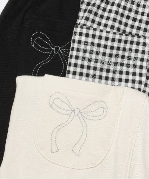 petit main（プティマイン）の「【スマイル/リンク】リボン刺しゅうロングパンツ(キッズサイズ)（その他パンツ・キッズ・ブルー/ブラック/マルチ/ピンク/キナリ/ラベンダー・80ｃｍ/90cm/100cm/110cm/120cm/130cm）」の21枚目の写真