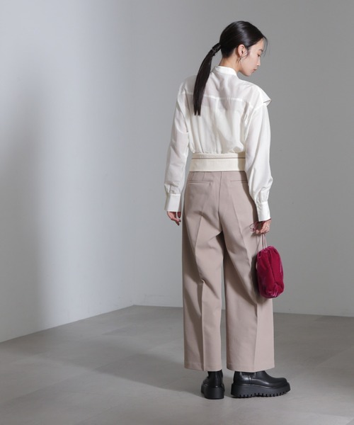 NANO universe（ナノユニバース）の「シルク混ビックカラーシャツ（シャツ/ブラウス・レディース・ブラック/ホワイト/ベージュ・FREE）」の12枚目の写真