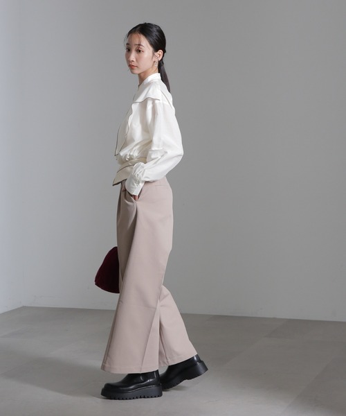 NANO universe（ナノユニバース）の「シルク混ビックカラーシャツ（シャツ/ブラウス・レディース・ブラック/ホワイト/ベージュ・FREE）」の11枚目の写真